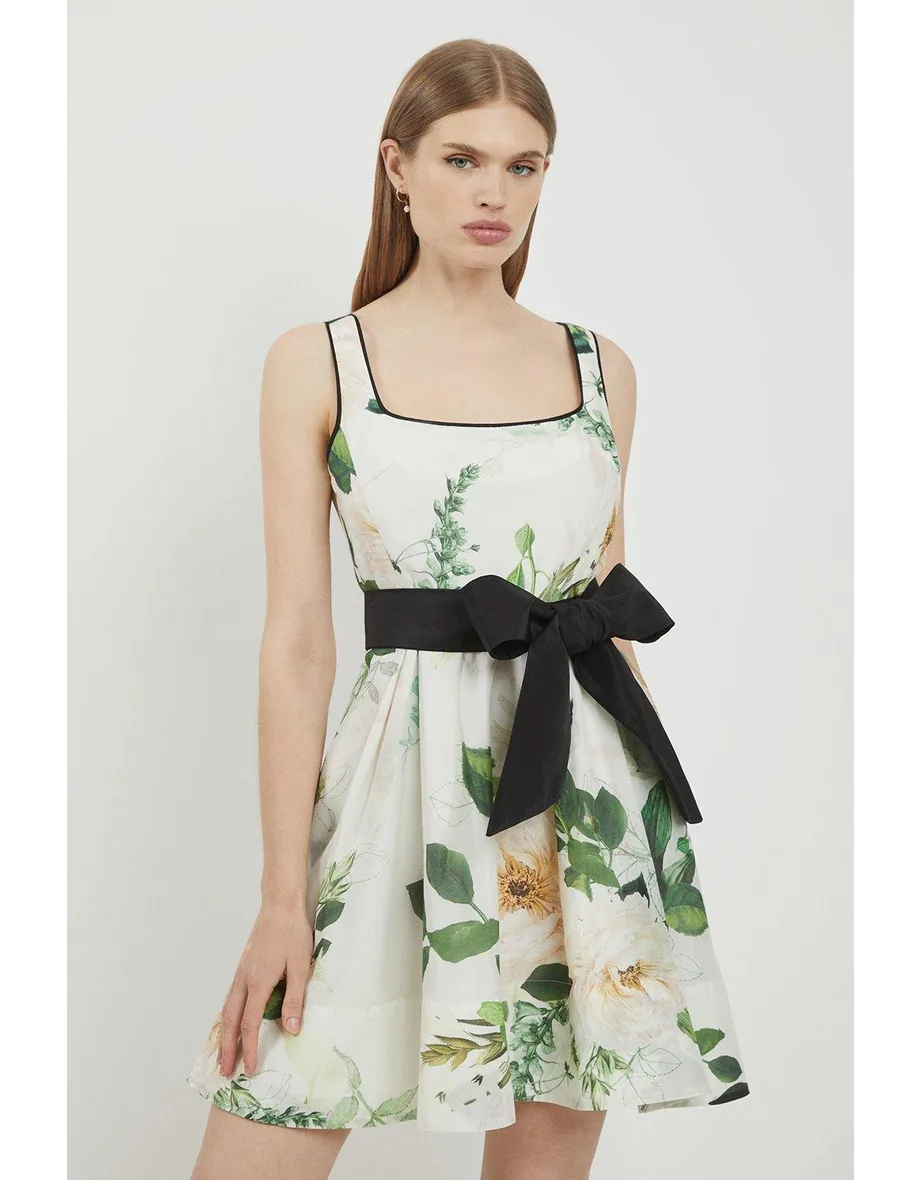 lydia millen spring floral silk cotton woven strappy dress Floral Lydia Millen Spring Floral Silk Cotton Woven Strappy Dress