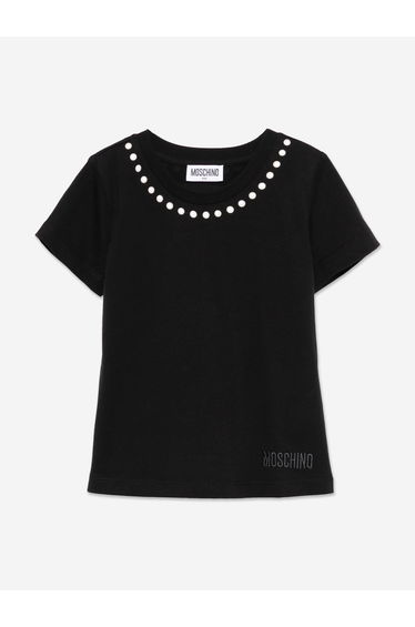 Girls Peace Pearls T-Shirt in Black