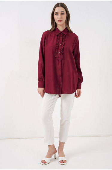 BDART Ruffle Detailed Textured Shirt