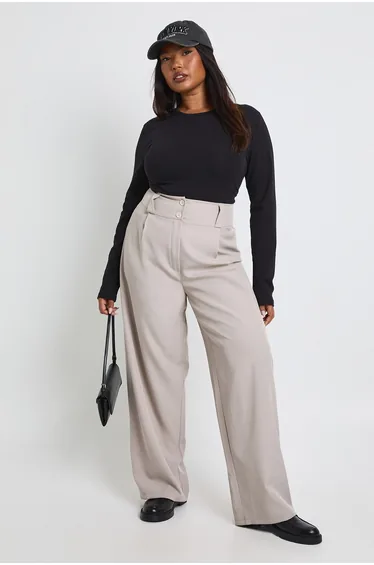 Plus Basic Long Sleeve Fitted Longline Top - black