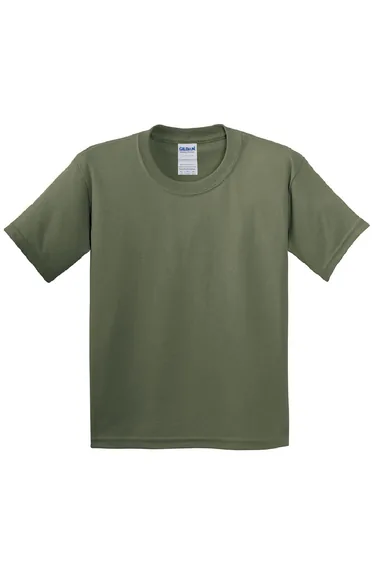 Gildan Childrens Unisex Heavy Cotton T-Shirt (Pack Of 2) - Military Green