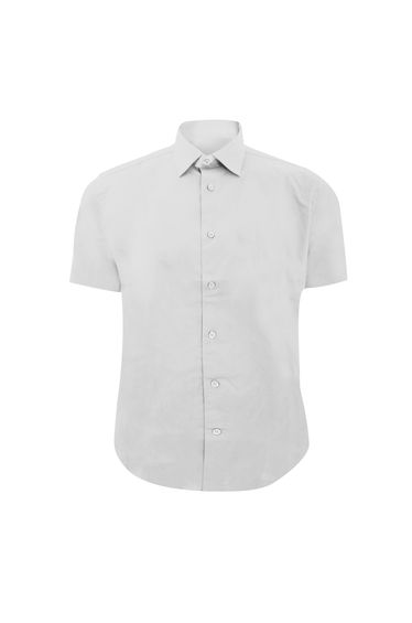 Russell Collection Mens Short Sleeve Easy Care Fitted Shirt - White