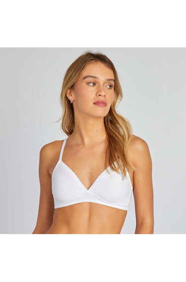 Non-padded triangle bra white