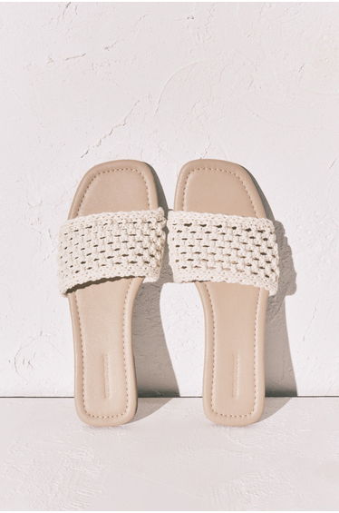 Beige crochet sandal