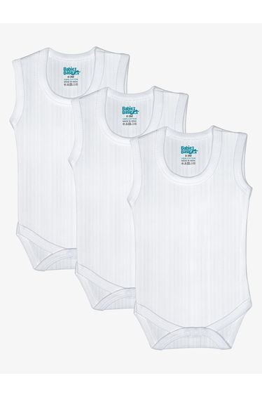 Pack of 3 - Super Combed Cotton Sleeveless Bodysuit