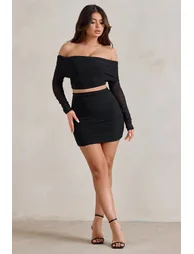 Ground Rules | Black Ruched Mesh Mini Skirt - 3