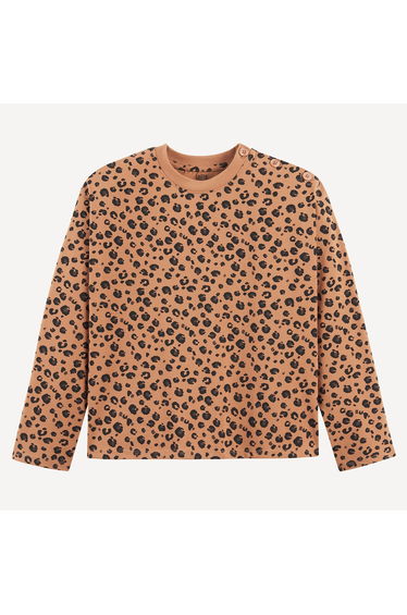 Long Sleeve Leopard Print T-Shirt