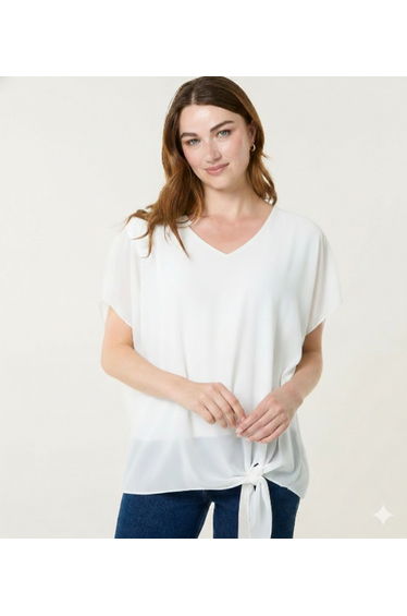 Chiffon Tie Knot Plain Top