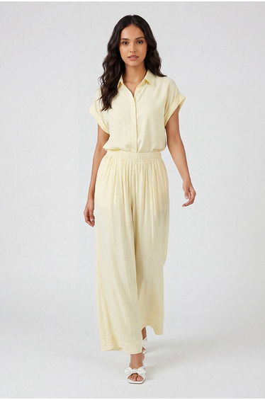 Wide Leg Pull On Trousers