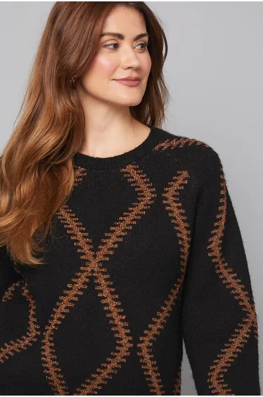 سترة واليس متعدد الالوان بطبعة كاروهات محبوك بأكمام طويلة