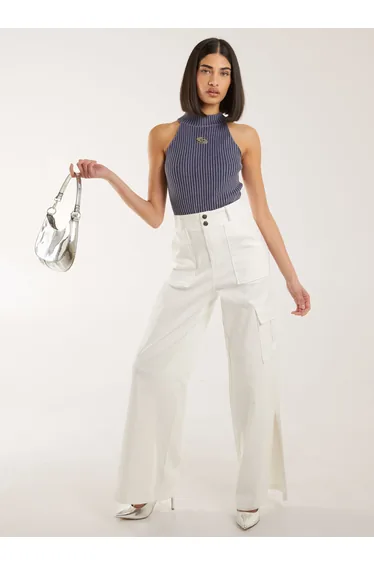 High Neck Logo Detail Racer Top