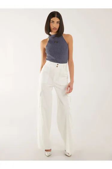 High Neck Logo Detail Racer Top