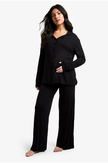 Maternity Long Sleeve Shirt & Trouser Pj Set