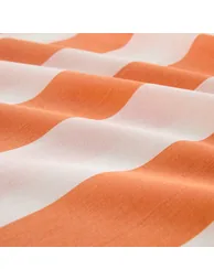 شرشف سرير قطن مخطط - برتقالي - 3