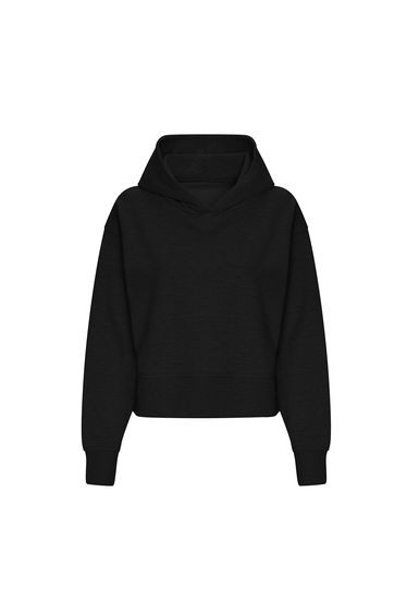 Awdis Womens/Ladies Relaxed Fit Hoodie - Deep Black