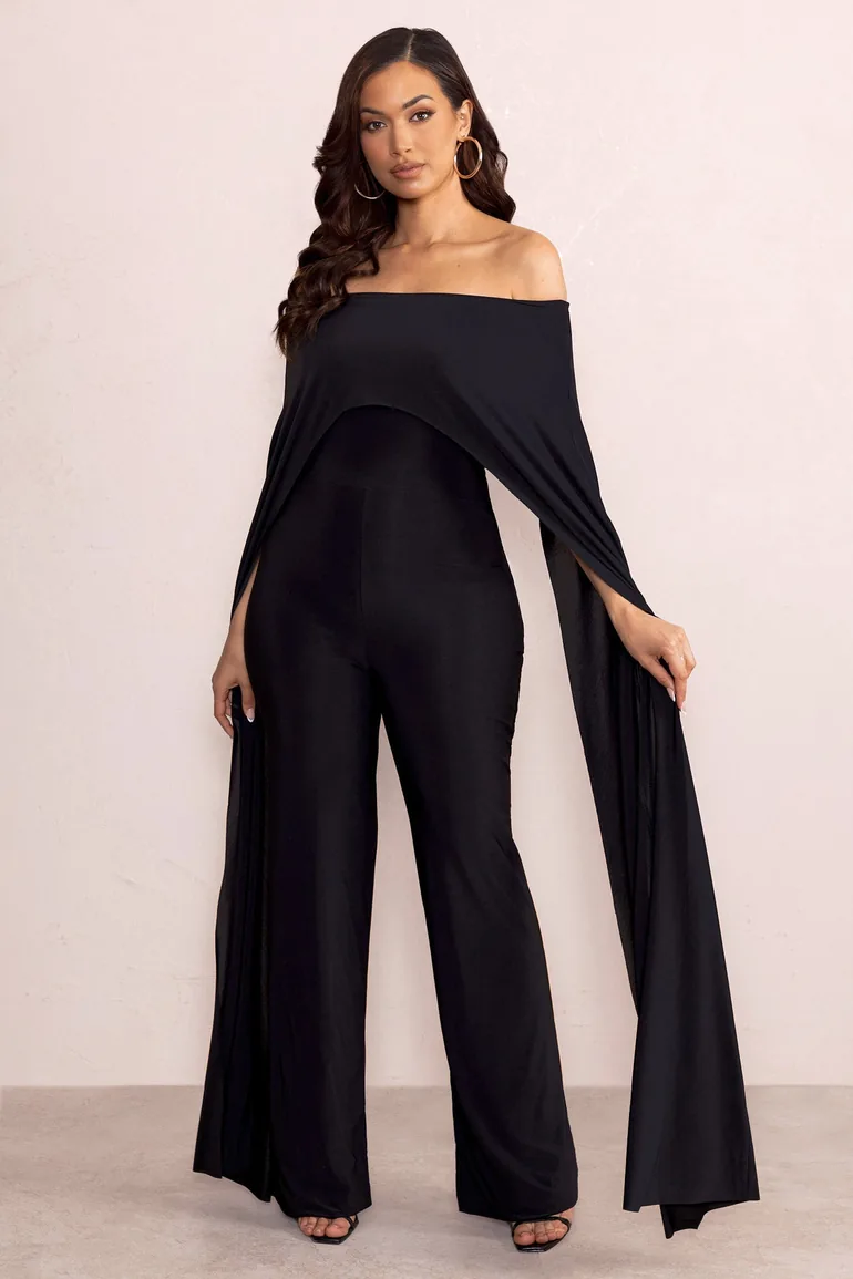 جمبسوت أسود بلا اكتاف
