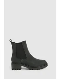 Chunky Chelsea Elastic Panel Ankle Boots - black - 2