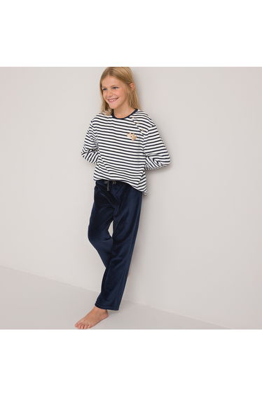 Breton Striped Velour Pyjamas