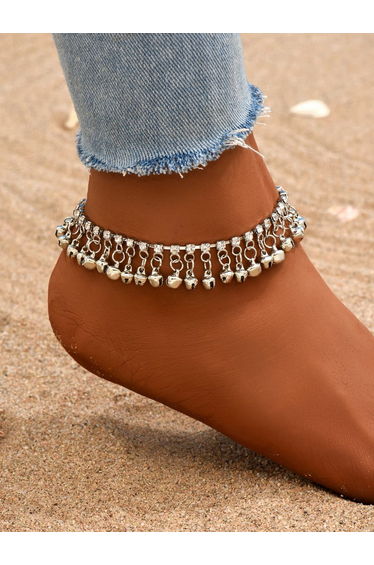 Embellished Anklet with Tassel Bells