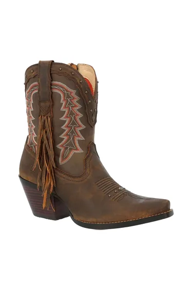 Durango Womens/Ladies Crush Full Grain Leather Ankle Western Boots - Pecan