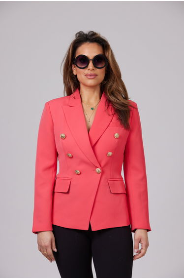 Iconic Distinctive Watermelon Jacket With Gold Buttons
