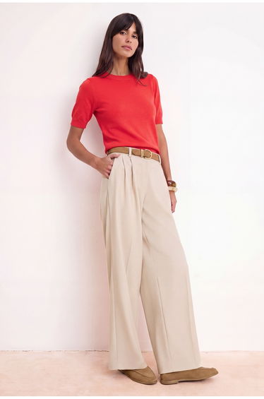 Red More Sustainable Crew Neck Regular Knitwear Blouse