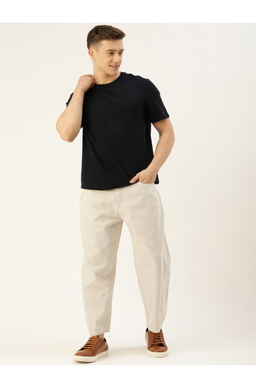 Men Mid Rise Loose Fit Cropped Jeans