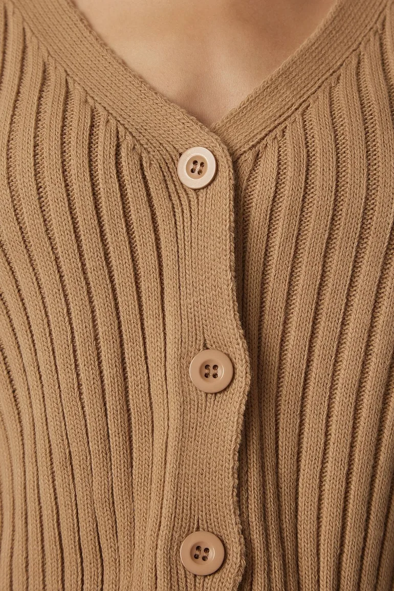Women's Biscuit Knitted Sweater Bustier Cardigan Suit - 6