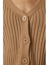 Women's Biscuit Knitted Sweater Bustier Cardigan Suit - 6