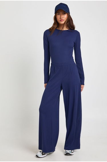 Ultra Soft Wide Leg Trouser - navy