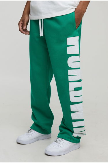 Straight Fit Worldwide Applique Jogger - green