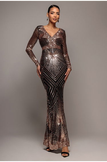 Goddiva Starburst Sequin Maxi