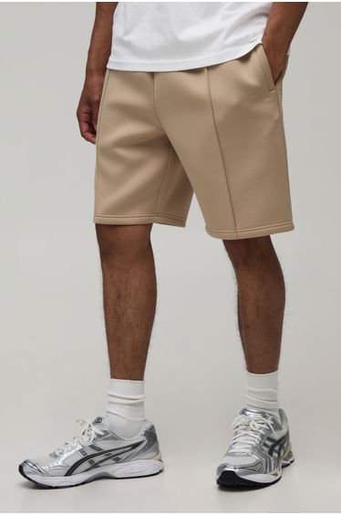 Slim Pintuck Shorts - taupe