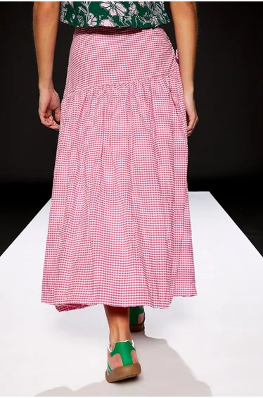 Runway 1.8.1.8 Gingham Puffball Midi Skirt