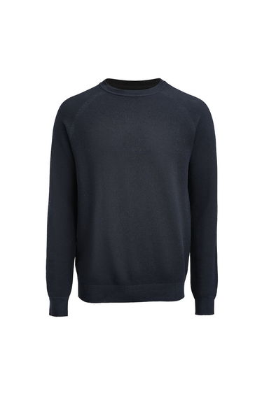 James Harvest Mens Ashland Knitted Raglan Sweatshirt - Navy