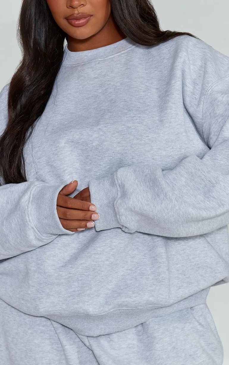 Plus Ash Grey Pullover Sweatshirt - 3