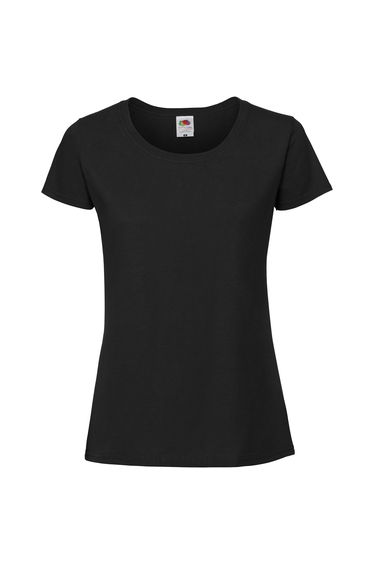 Fruit Of The Loom Womens/Ladies Fit Ringspun Premium Tshirt - Black