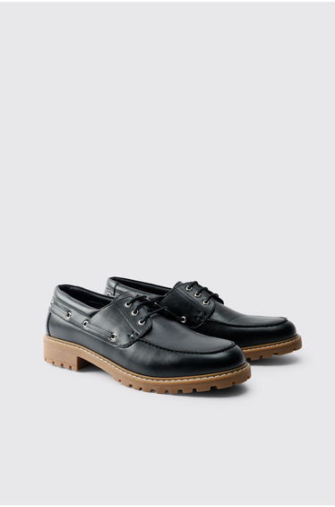 PU Boat Shoe - black
