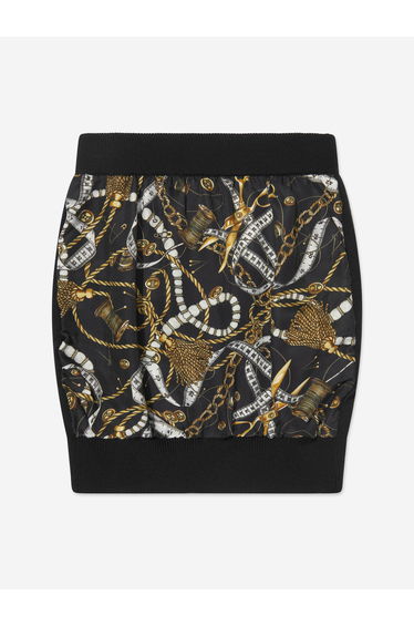 Girls Wool Knitted Skirt in Black