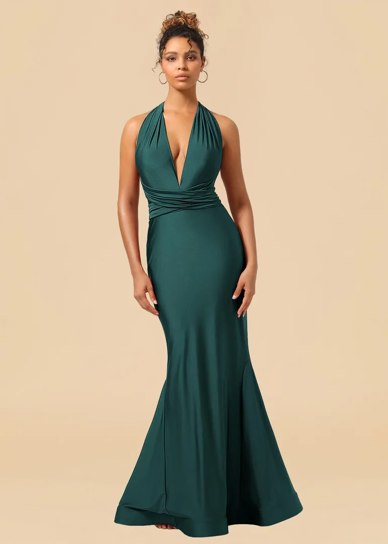 Convertible Mermaid Spandex Long Bridesmaid Dress Leely : Dresses : VogaCloset Oman Convertible Mermaid Spandex Long Bridesmaid Dress Leely : Dresses : VogaCloset Oman