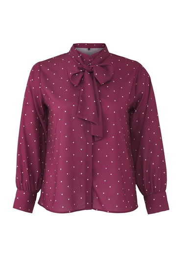 Burgundy Queen Crepe Woven Plus Size Blouse