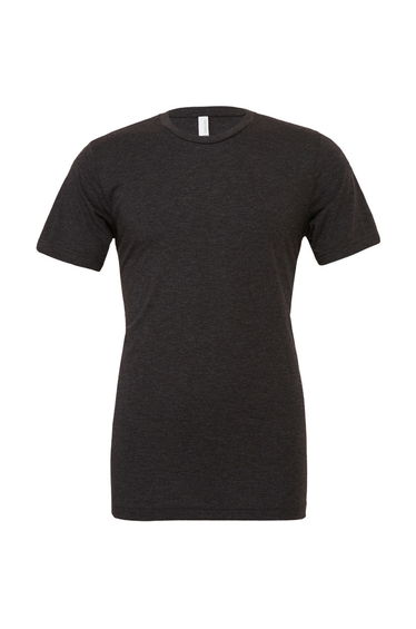 Canvas Mens Triblend Crew Neck Plain Short Sleeve T-Shirt - Charcoal Black Triblend