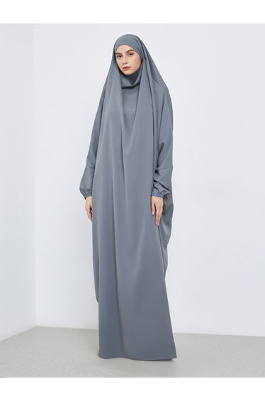 Grey Batwing Sleeve Prayer Dress