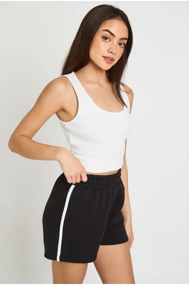 Contrast Binding Runner Short - black