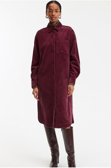 Midi Shift Dress with Long Sleeves