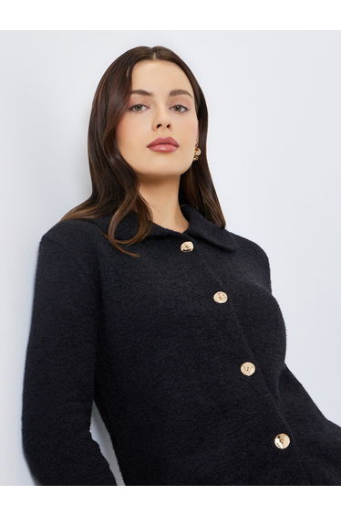 Regular Fit Buttoned Chunky Knit Cardigan