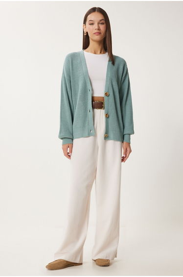 Cardigan - Green - Regular fit