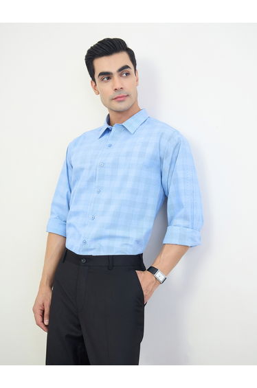Men Regular Fit Checked Long Sleeve Shirt