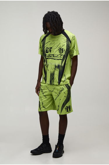 Baggy Fit Afterlight Mesh Football Shorts - chartreuse