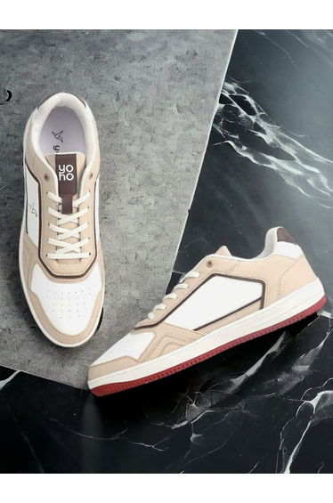 Men Contrast Panel Lace Up Sneakers